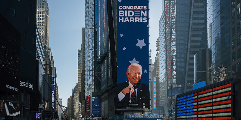 Joe Biden Times Square Photo Massimo Giachetti